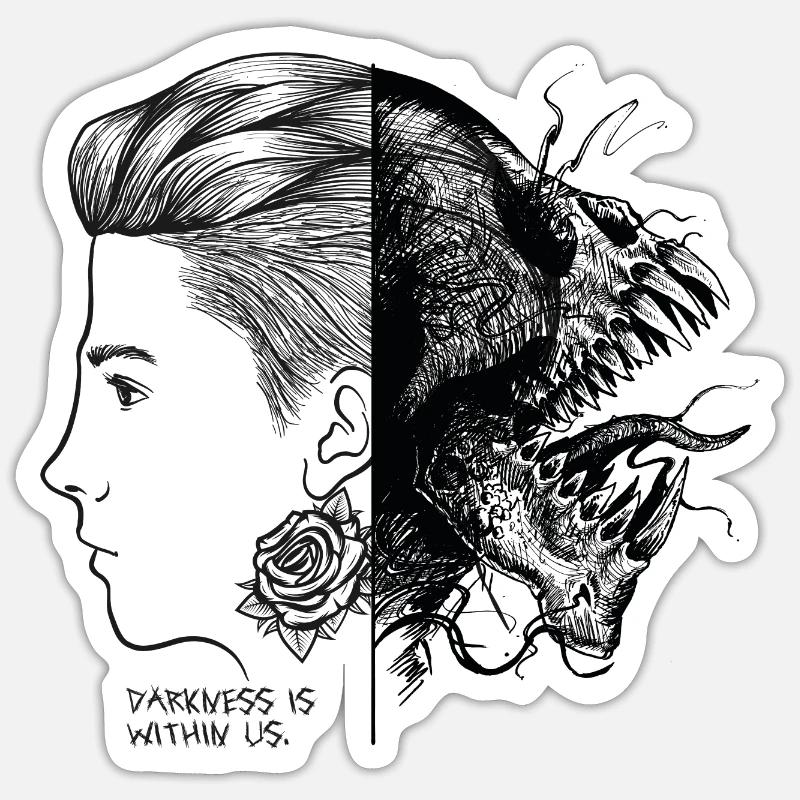 Darkness is Within - Sticker size S (10 x 10 cm) - white matte