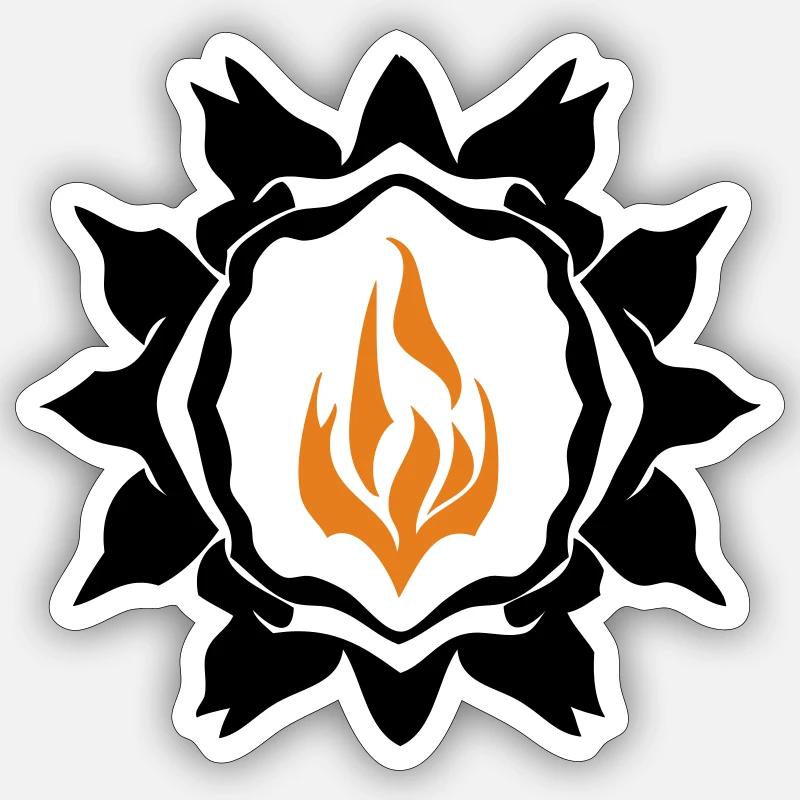 Rune de feu - Sticker taille S (10 x 10 cm) - blanc mat