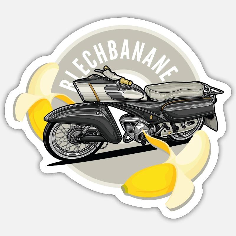 Blechbanane // Illustration - Sticker Größe S (10 x 10 cm) - Mattweiß