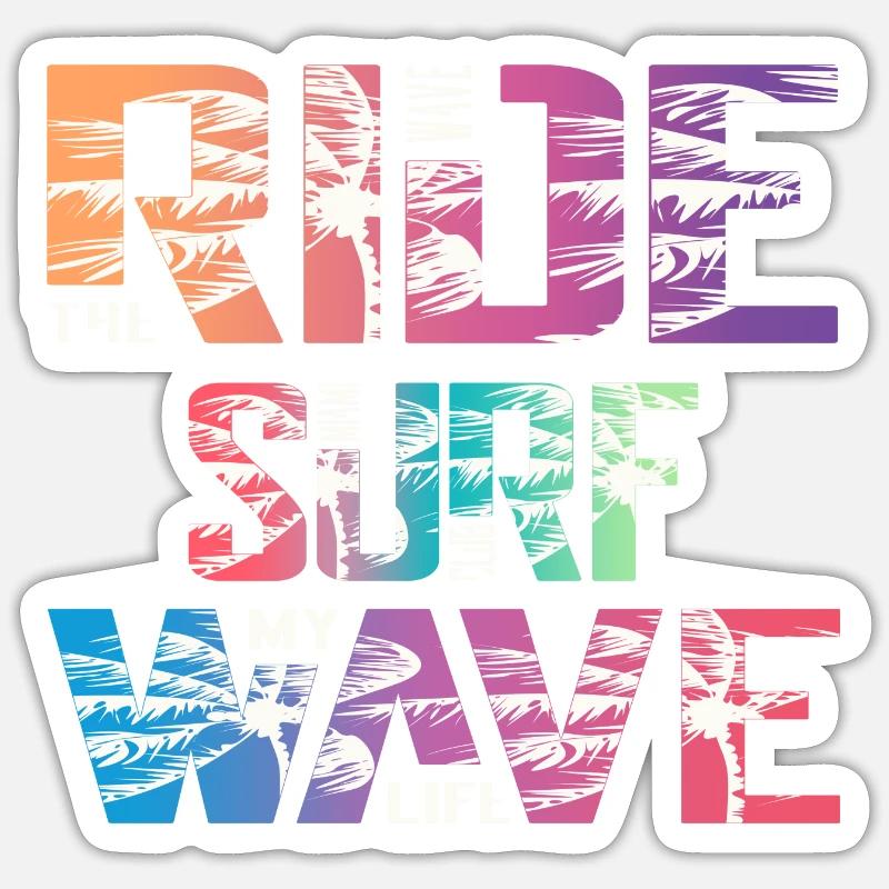 Ride Surf Wave Sticker Größe S (10 x 10 cm)