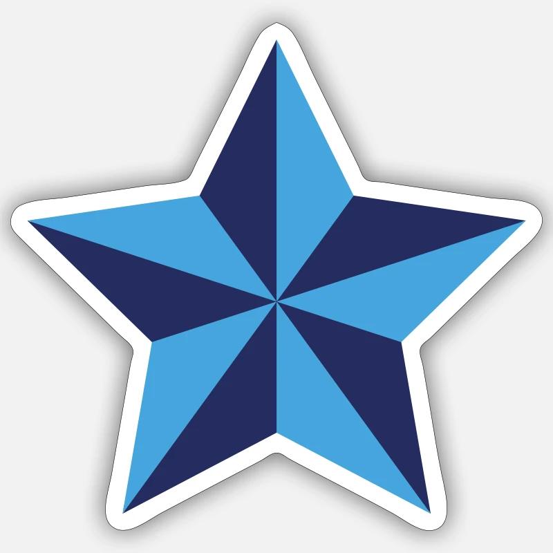 Star two-tone - Sticker size S (10 x 10 cm) - white matte