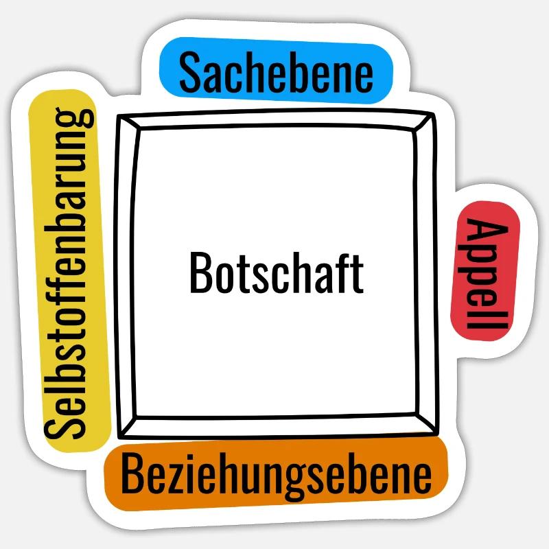 Vier Ohren Modell - Sticker Größe S (10 x 10 cm) - Mattweiß