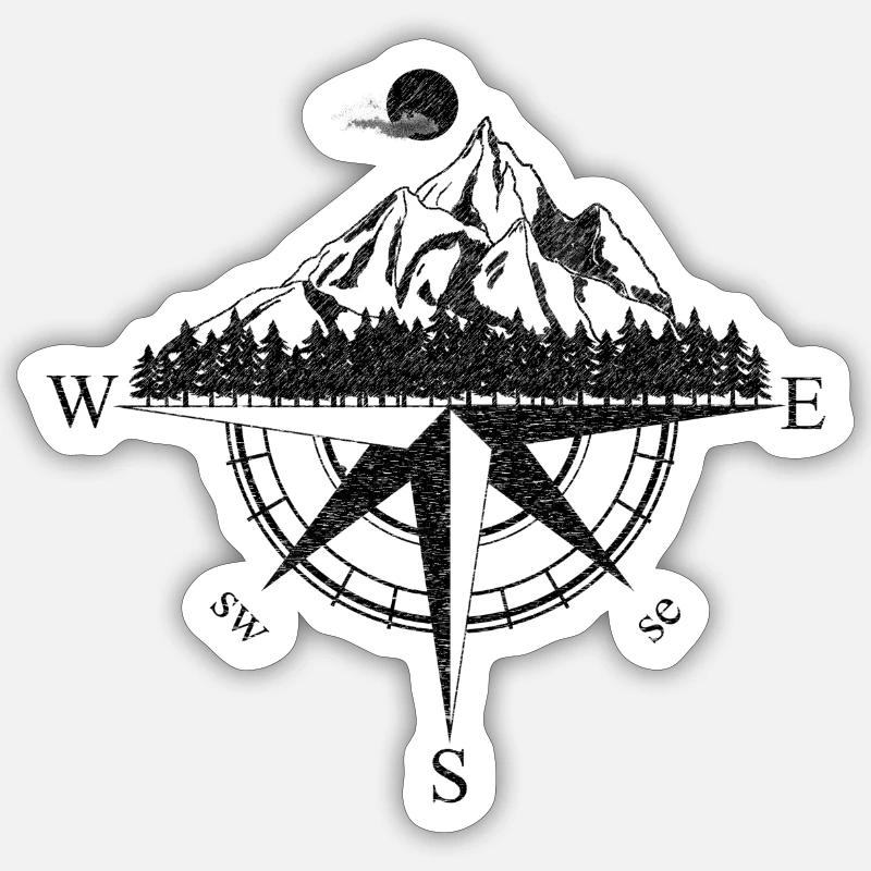 compass Sticker size S (10 x 10 cm)