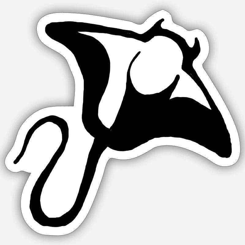 rochen - Sticker Größe S (10 x 10 cm) - Mattweiß