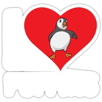 puffin puffin auke birds Lunde - Sticker size S (10 x 10 cm) - white matte - Front