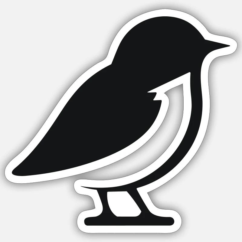 Vogel - Sticker Größe S (10 x 10 cm) - Mattweiß