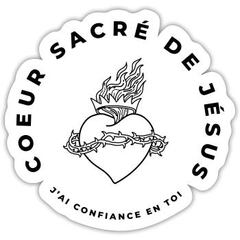 SACRE COEUR - Sticker taille S (10 x 10 cm) - blanc mat - Devant