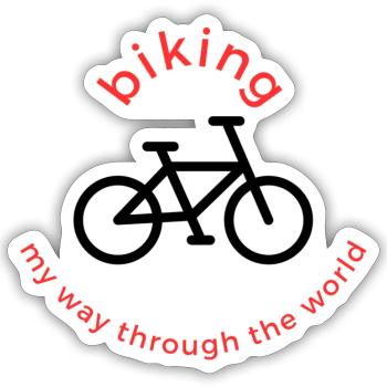 Biking - Sticker size S (10 x 10 cm) - white matte - Front
