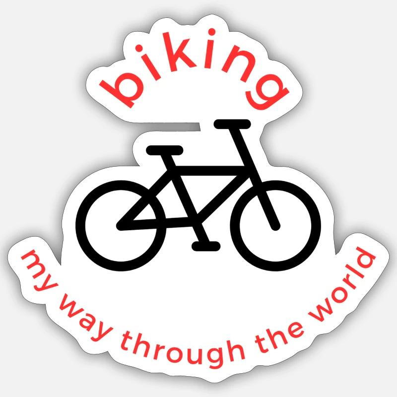 Biking - Sticker Größe S (10 x 10 cm) - Mattweiß