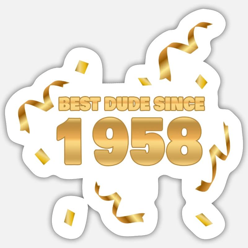 Année 1958 - Sticker taille S (10 x 10 cm) - blanc mat