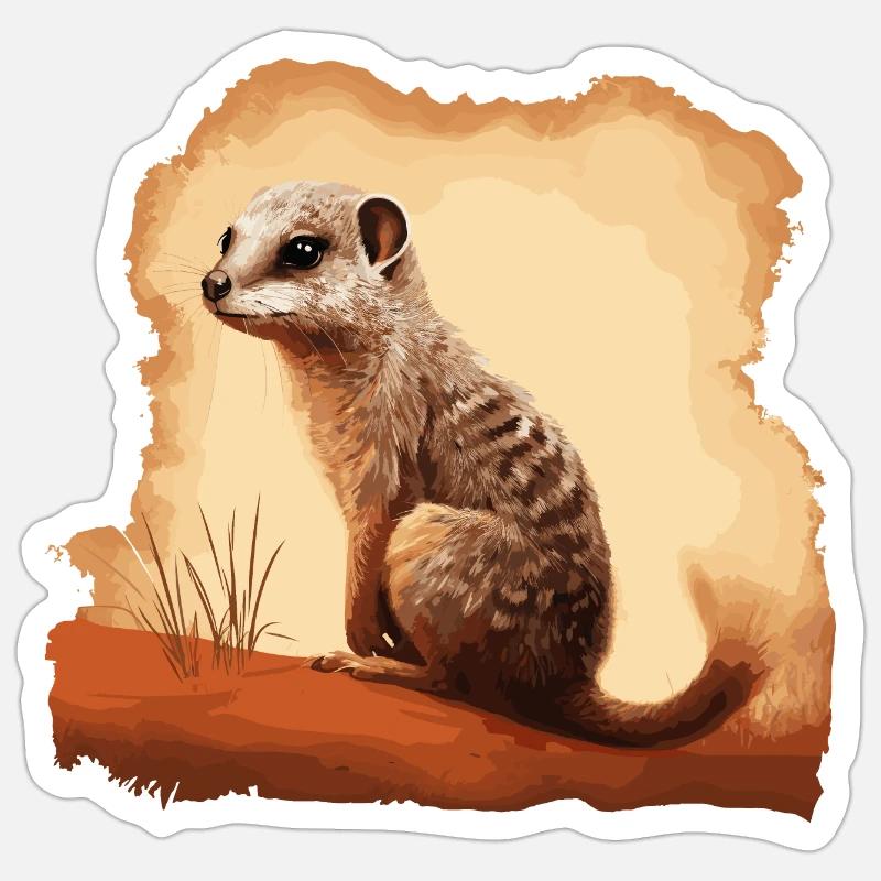 Bébé Mangouste Mangouste Sticker taille S (10 x 10 cm)