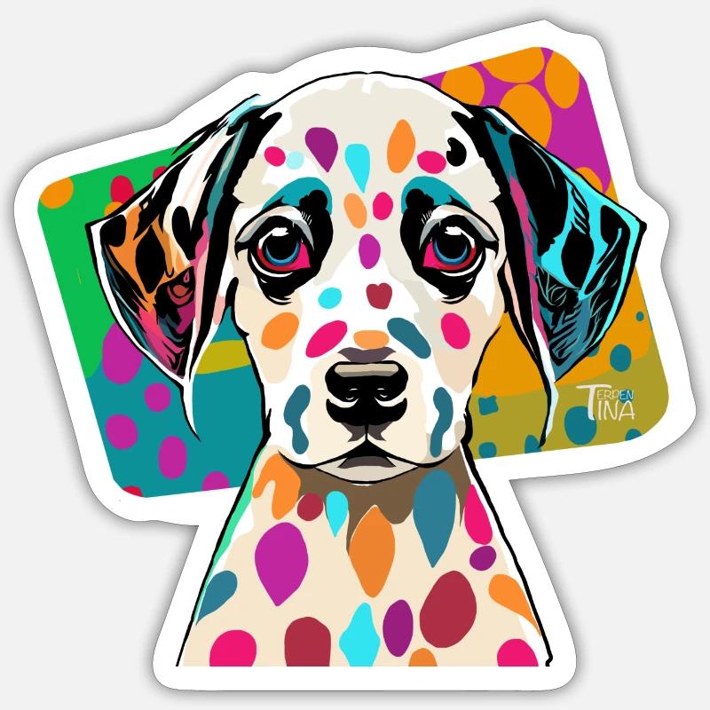 Dalmatiner - Sticker Größe S (10 x 10 cm) - Mattweiß
