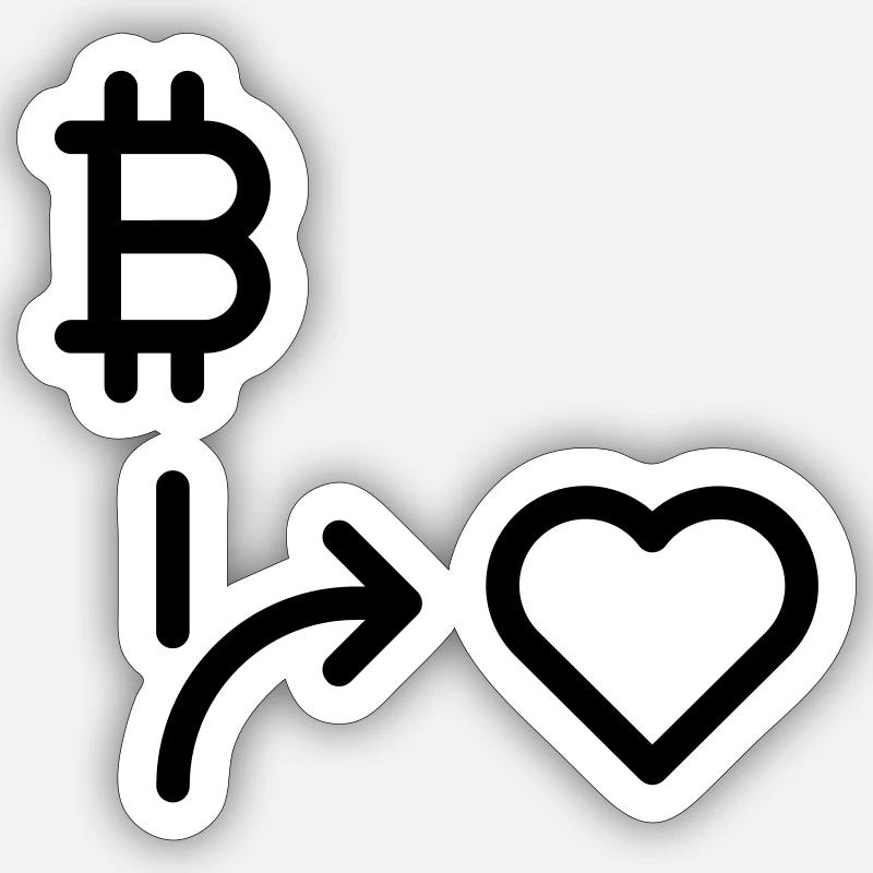 Minimal | Love vs Bitcoin Sticker size S (10 x 10 cm)