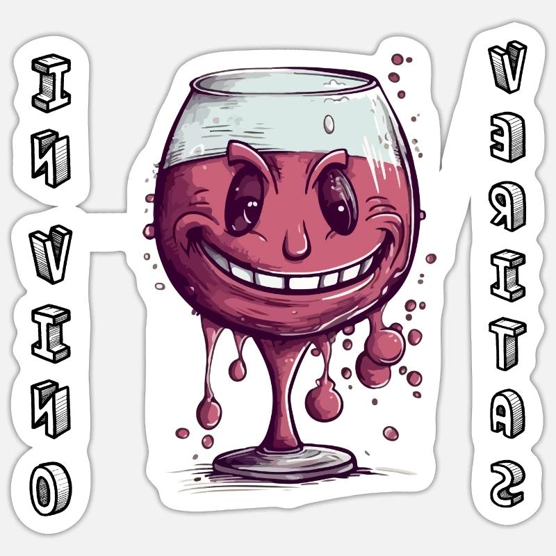 In vino veritas Sticker taille S (10 x 10 cm)