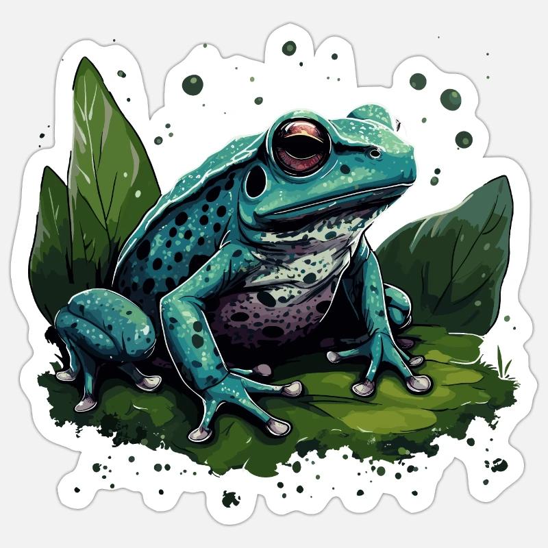 Blauer Pfeilgiftfrosch Frosch Baumsteiger Sticker Größe S (10 x 10 cm)