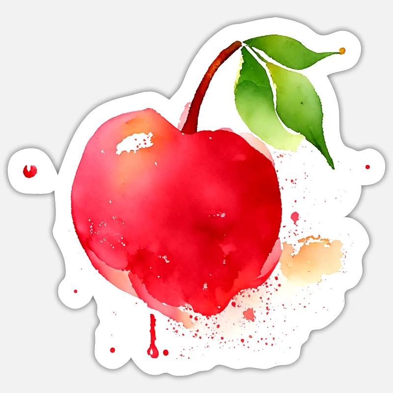 Cherry Splash - Sticker size S (10 x 10 cm) - white matte
