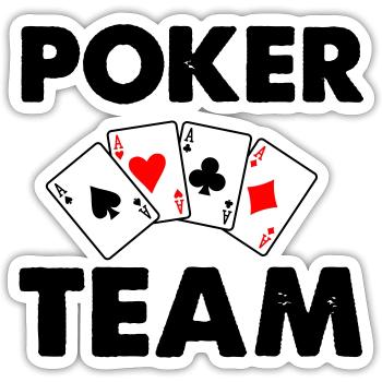 Poker Team - Sticker size S (10 x 10 cm) - white matte - Front