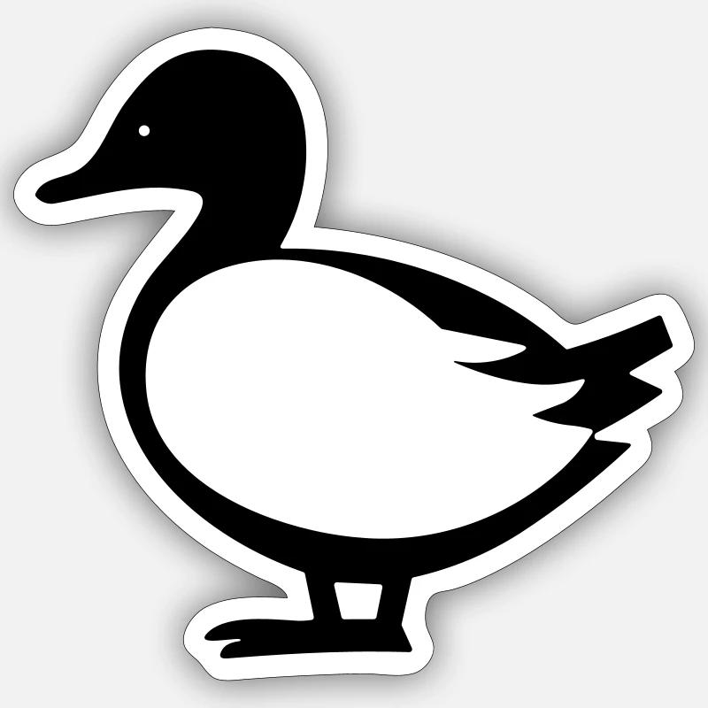 Ente - Sticker Größe S (10 x 10 cm) - Mattweiß