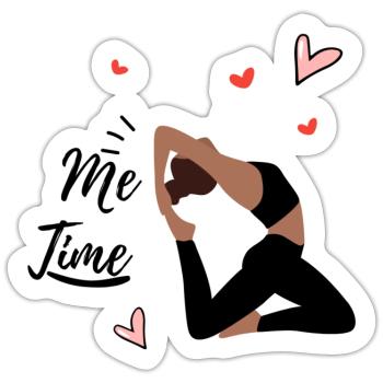 Me Time - Sticker size S (10 x 10 cm) - white matte - Front