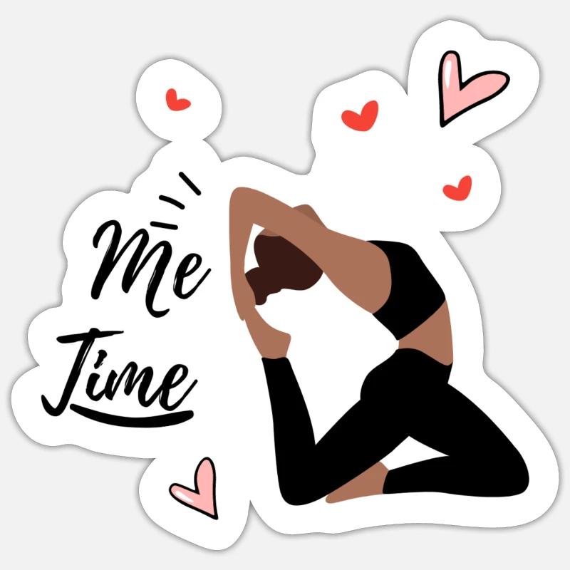 Temps pour moi - Sticker taille S (10 x 10 cm) - blanc mat