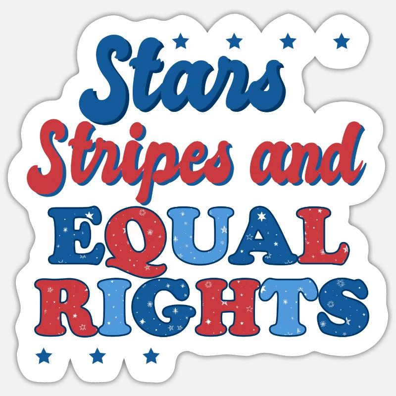 Star stripes and equality Sticker size S (10 x 10 cm)