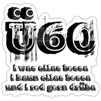 ü60 - über 60, kann alles und weiß alles besser - Sticker Größe S (10 x 10 cm) - Mattweiß - Vorne