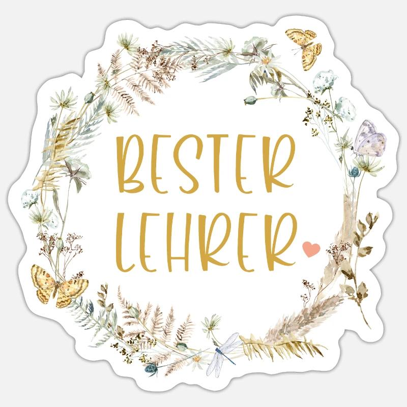 Bester Lehrer! personalisierbar Sticker Größe S (10 x 10 cm)