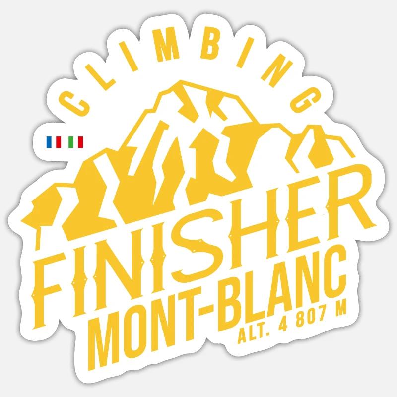 climbing Finisher climb mont blanc - Sticker taille S (10 x 10 cm) - blanc mat