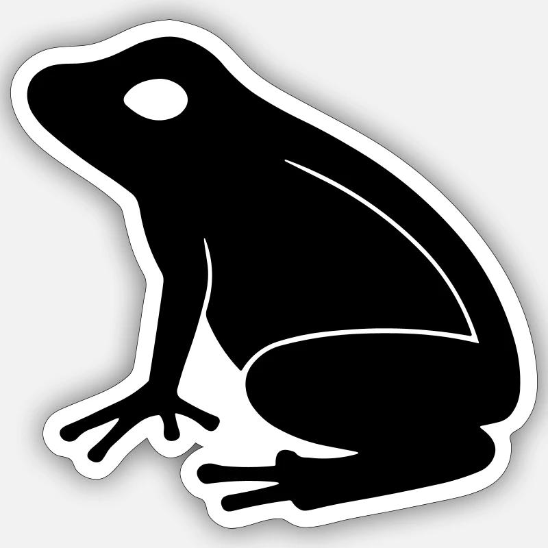 Grenouille - Sticker taille S (10 x 10 cm) - blanc mat