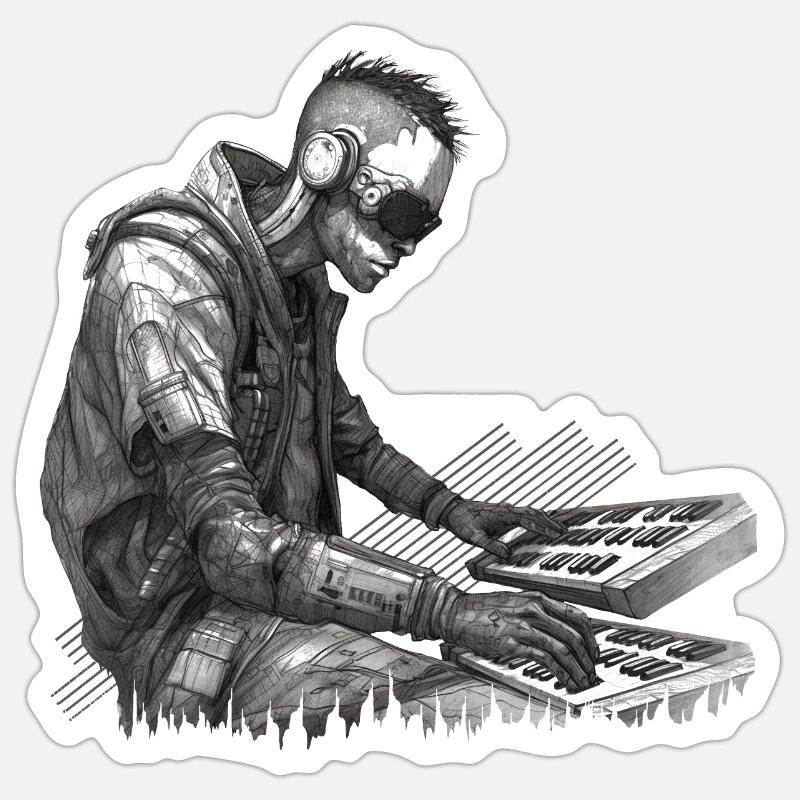 Keyboarder | Pianist | Musicians | Keyboard player - Sticker size S (10 x 10 cm) - white matte