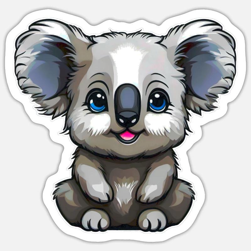 Mignon petit ours koala - Sticker taille S (10 x 10 cm) - blanc mat