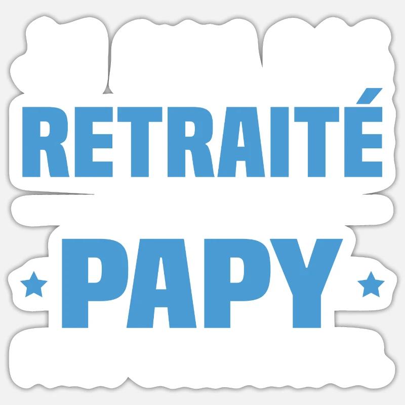 Je suis Pas Retraité je suis un Papy Professionnel - Sticker taille S (10 x 10 cm) - blanc mat