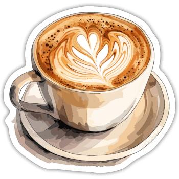 Coffee - Sticker size S (10 x 10 cm) - white matte - Front