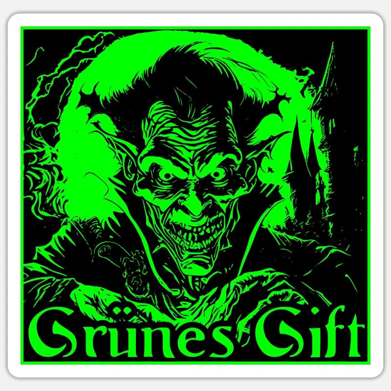 Dracula, grünes Gift Sticker Größe S (10 x 10 cm)
