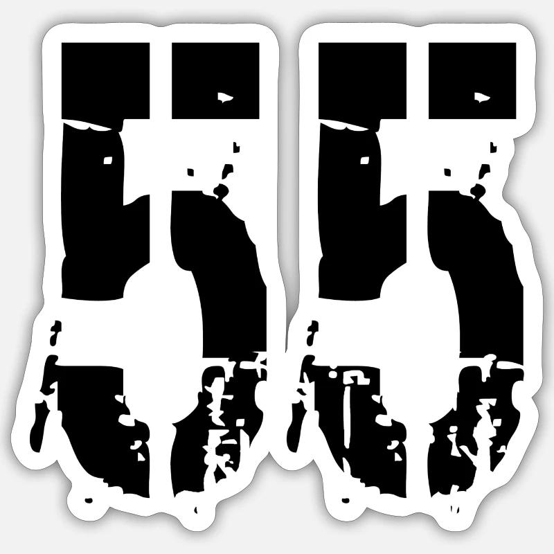 Number 55 - Sticker size S (10 x 10 cm) - white matte