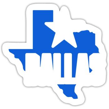 Conception de carte Dallas Texas pour les fiers Dallasites - Sticker taille S (10 x 10 cm) - blanc mat - Devant