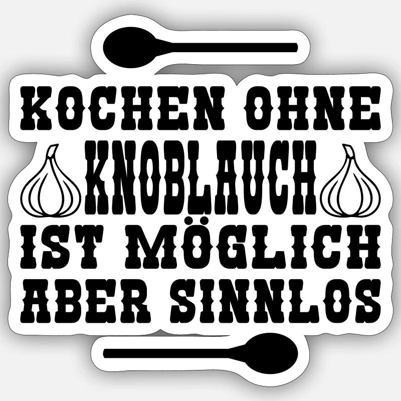 Kochen ohne Knoblauch Sticker Größe S (10 x 10 cm)