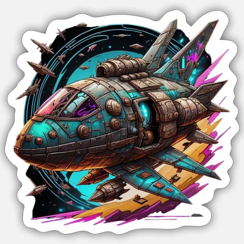 Spaceship Sticker Größe S (10 x 10 cm)