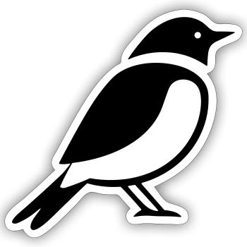 Bird - Sticker size S (10 x 10 cm) - white matte - Front