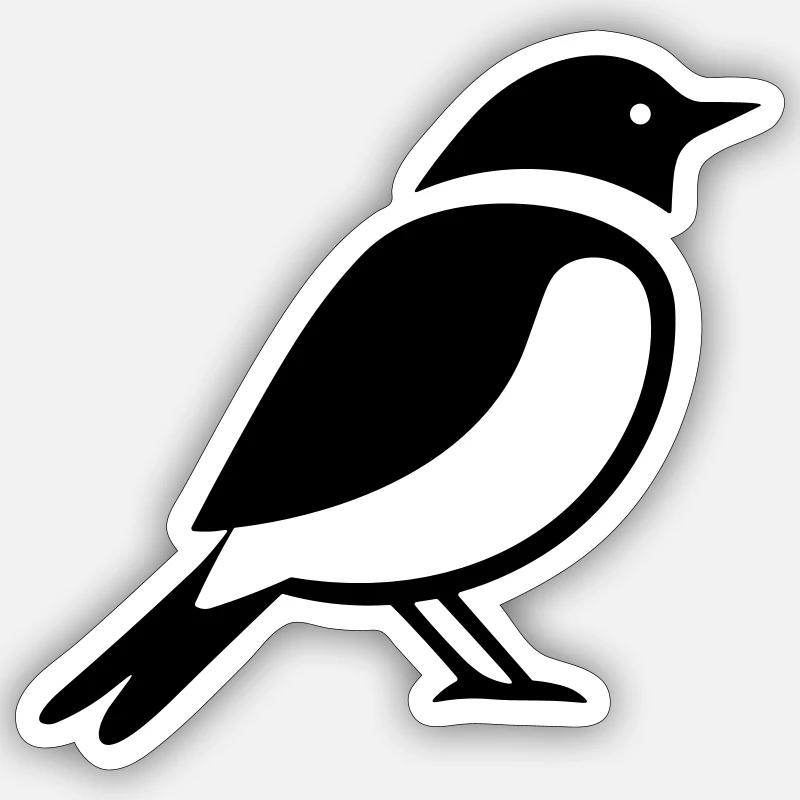 Oiseau - Sticker taille S (10 x 10 cm) - blanc mat