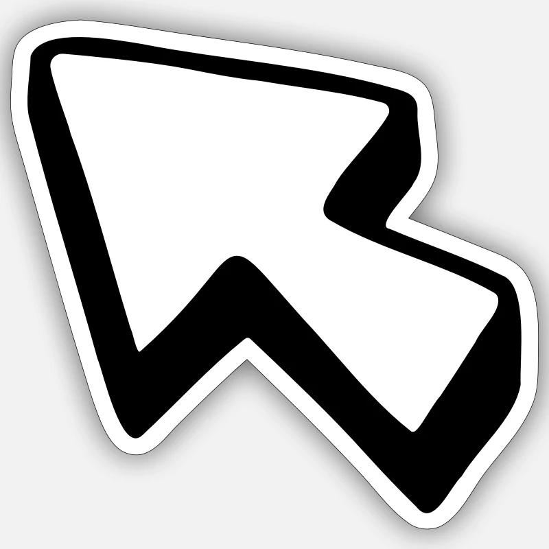 Pointeur - Sticker taille S (10 x 10 cm) - blanc mat