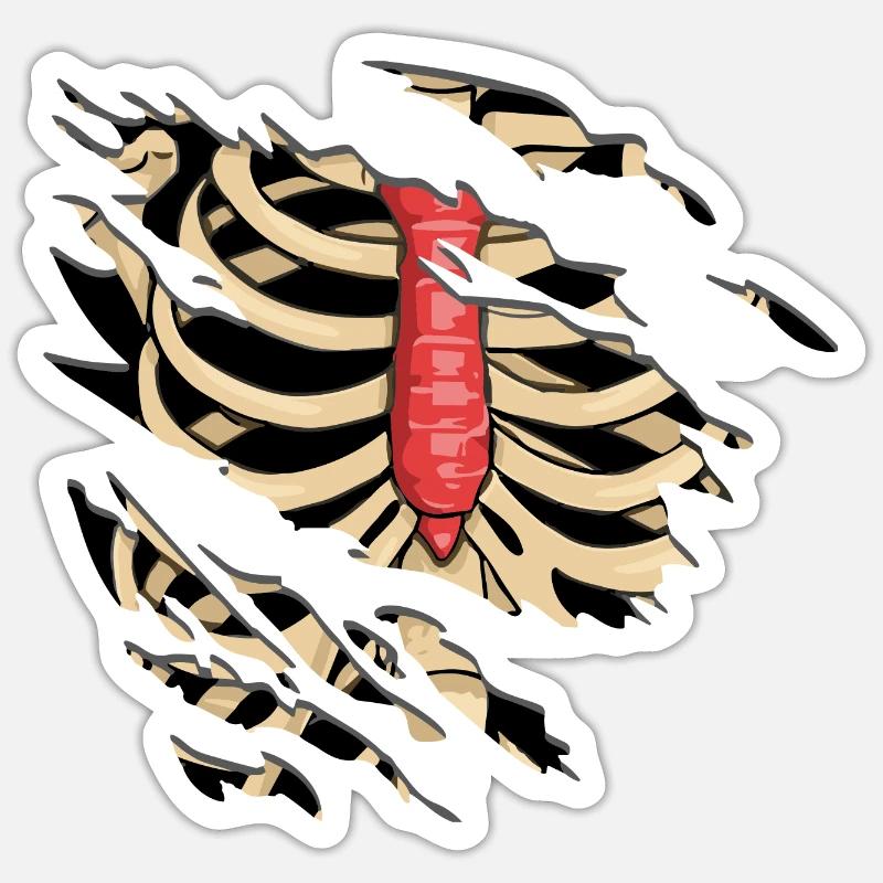 Funny Skeleton Inside My Body - Sticker size S (10 x 10 cm) - white matte