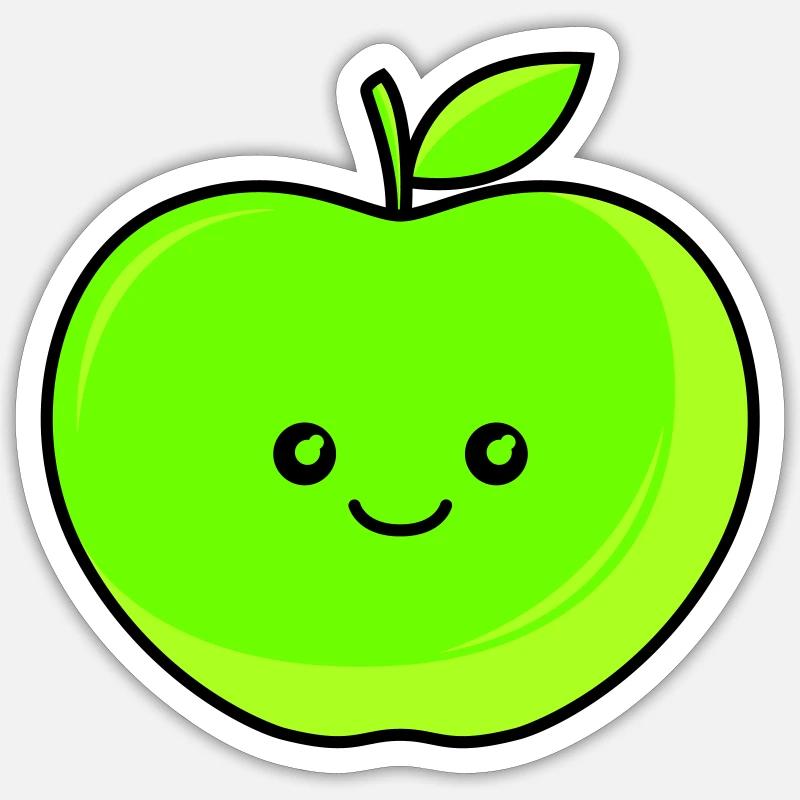 pomme - Sticker taille S (10 x 10 cm) - blanc mat