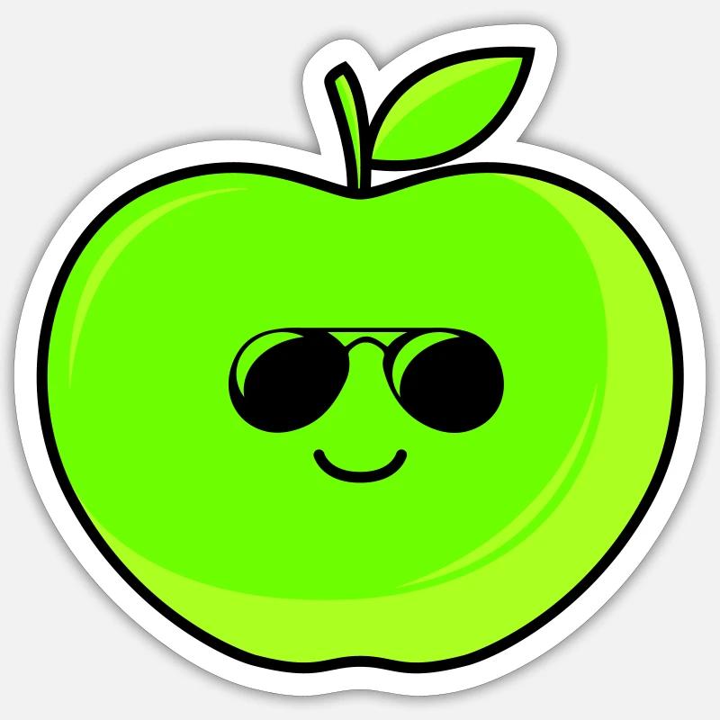 Cool apple - Sticker size S (10 x 10 cm) - white matte