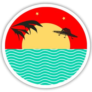 UFO Sea - Sticker size S (10 x 10 cm) - white matte - Front