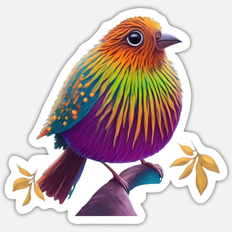 Fantasy bird - Sticker size S (10 x 10 cm) - white matte