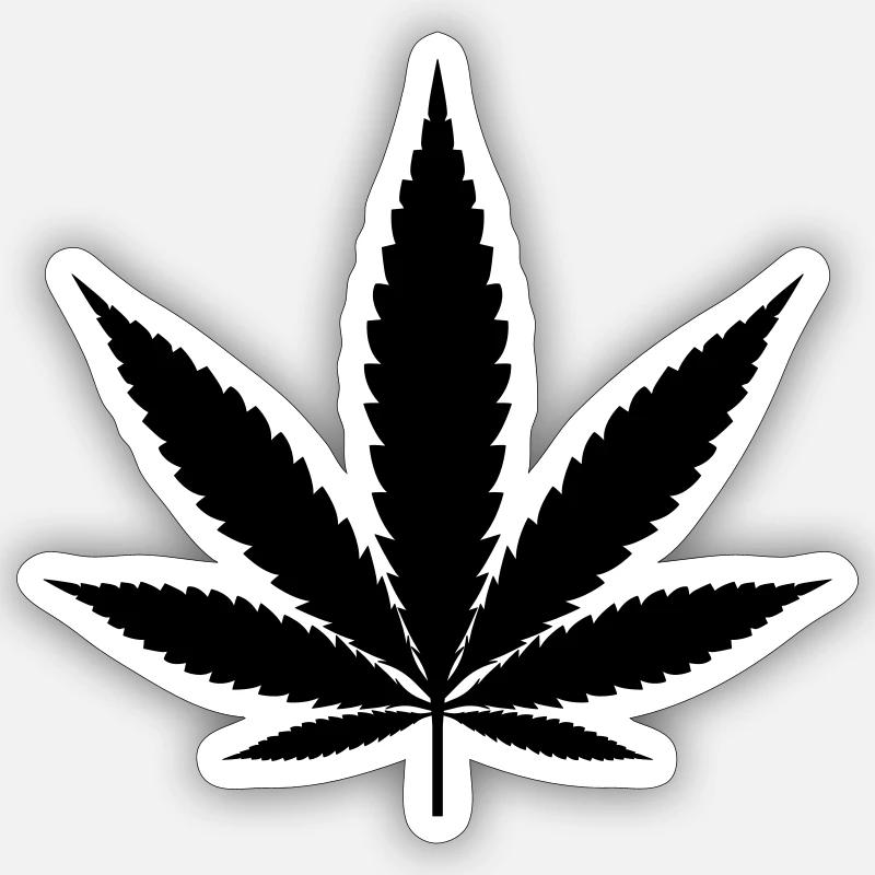 Marijuana Leaf - Sticker size S (10 x 10 cm) - white matte