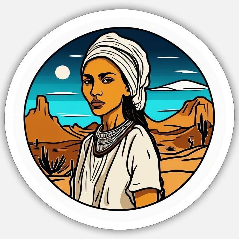 Fille du désert Sticker taille S (10 x 10 cm)