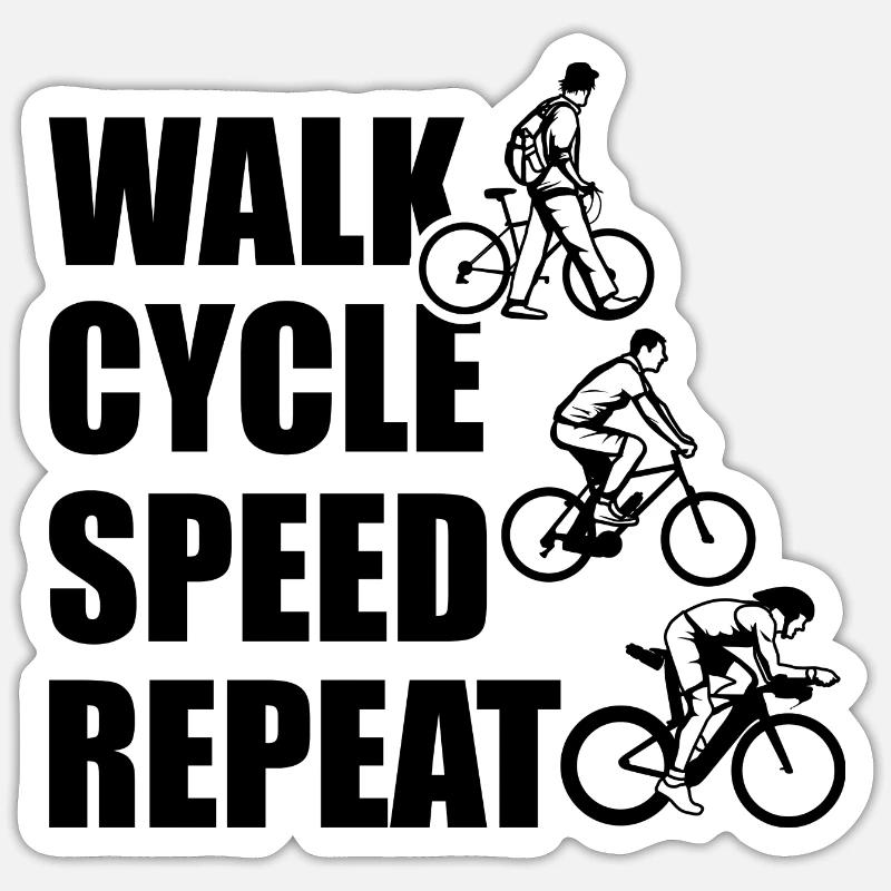 Walk Cycle Speed Repeat - Sticker size S (10 x 10 cm) - white matte