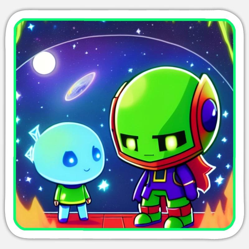 Cute Aliens - Sticker size S (10 x 10 cm) - white matte